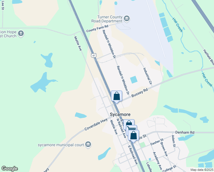 map of restaurants, bars, coffee shops, grocery stores, and more near 2251 U.S. 41 in Sycamore