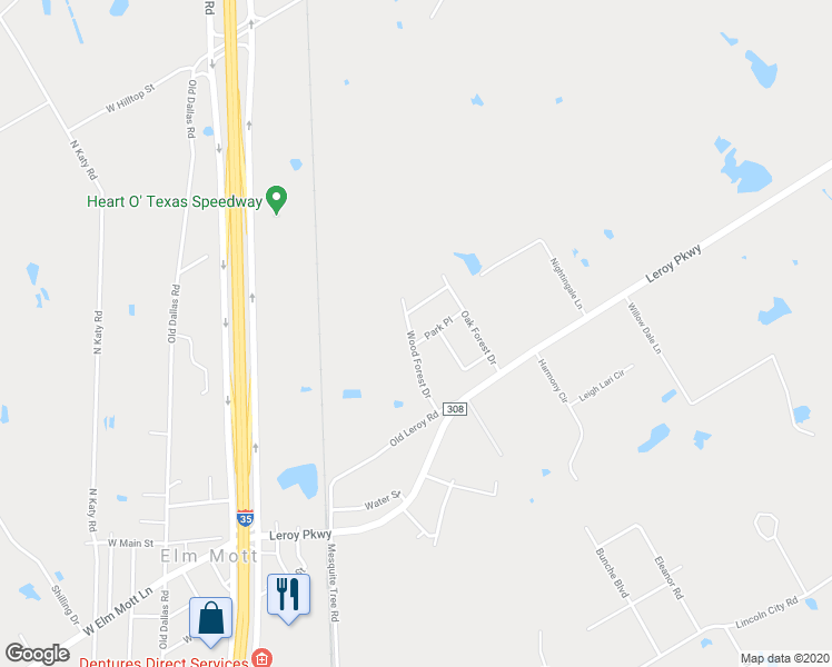 map of restaurants, bars, coffee shops, grocery stores, and more near 102 Park Place in Elm Mott