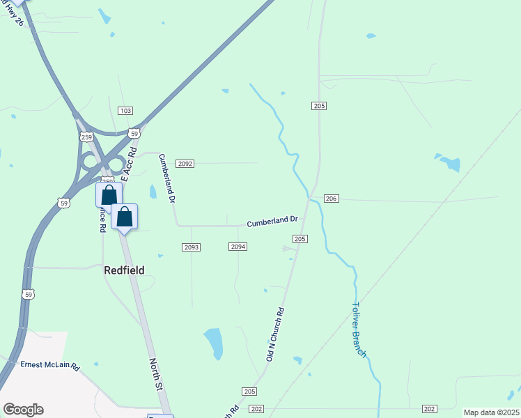map of restaurants, bars, coffee shops, grocery stores, and more near 817 County Road 2091 in Nacogdoches