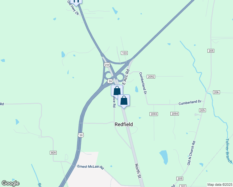map of restaurants, bars, coffee shops, grocery stores, and more near 7903 Koonce Road in Nacogdoches