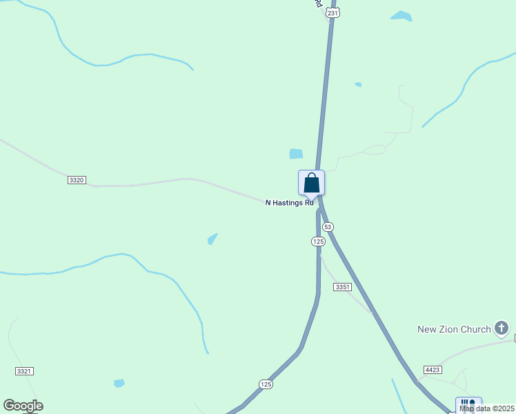 map of restaurants, bars, coffee shops, grocery stores, and more near North Hastings Road in Brundidge