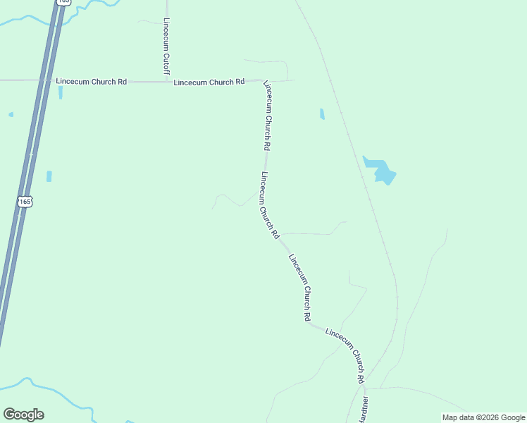 map of restaurants, bars, coffee shops, grocery stores, and more near Lincecum Church Road in Grant Parish