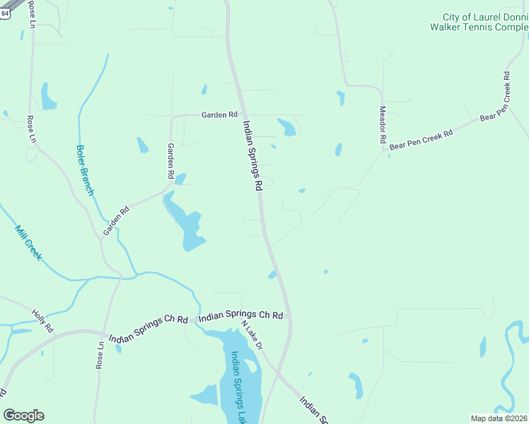 map of restaurants, bars, coffee shops, grocery stores, and more near Indian Springs Road in Laurel