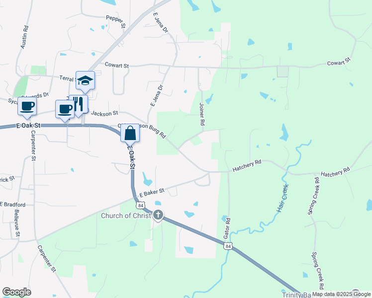 map of restaurants, bars, coffee shops, grocery stores, and more near 3180 Old Harrison Burg Road in Jena