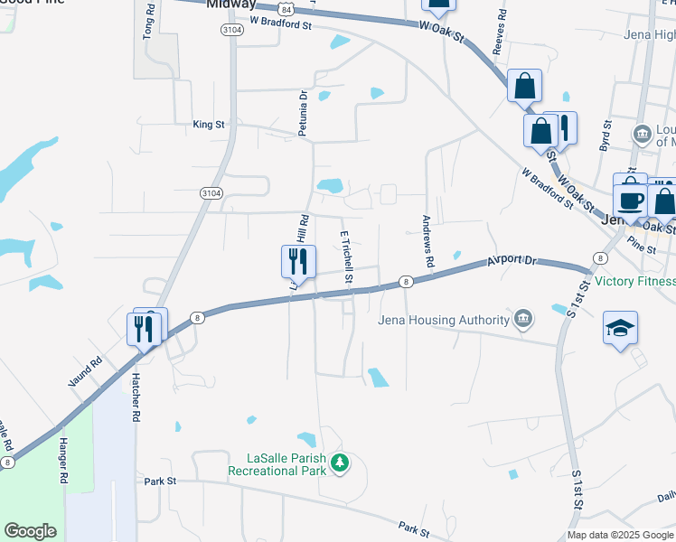 map of restaurants, bars, coffee shops, grocery stores, and more near Livingston Hill in Jena