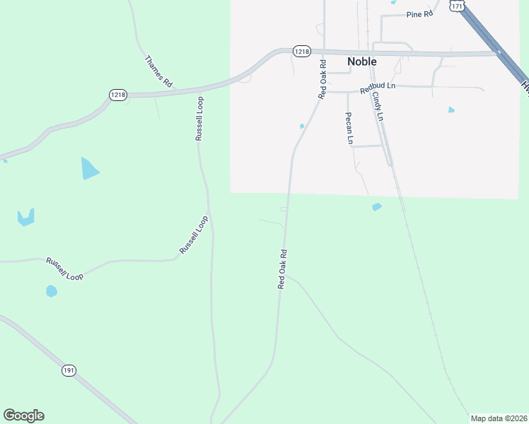 map of restaurants, bars, coffee shops, grocery stores, and more near 746 Red Oak Road in Noble