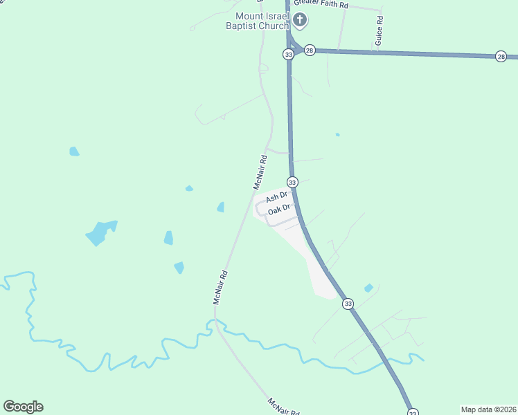 map of restaurants, bars, coffee shops, grocery stores, and more near Ash Drive in Fayette