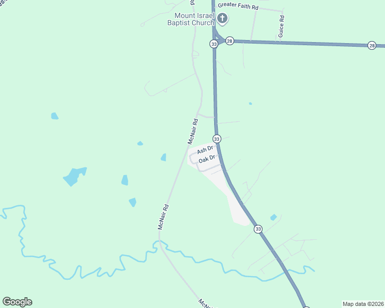 map of restaurants, bars, coffee shops, grocery stores, and more near Ash Drive in Fayette