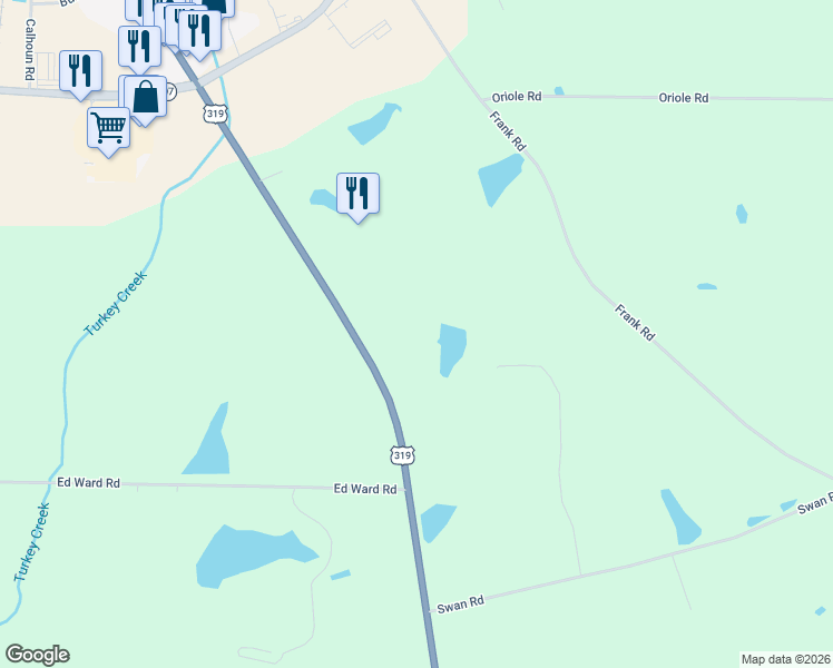 map of restaurants, bars, coffee shops, grocery stores, and more near 410 Ocilla Highway in Fitzgerald