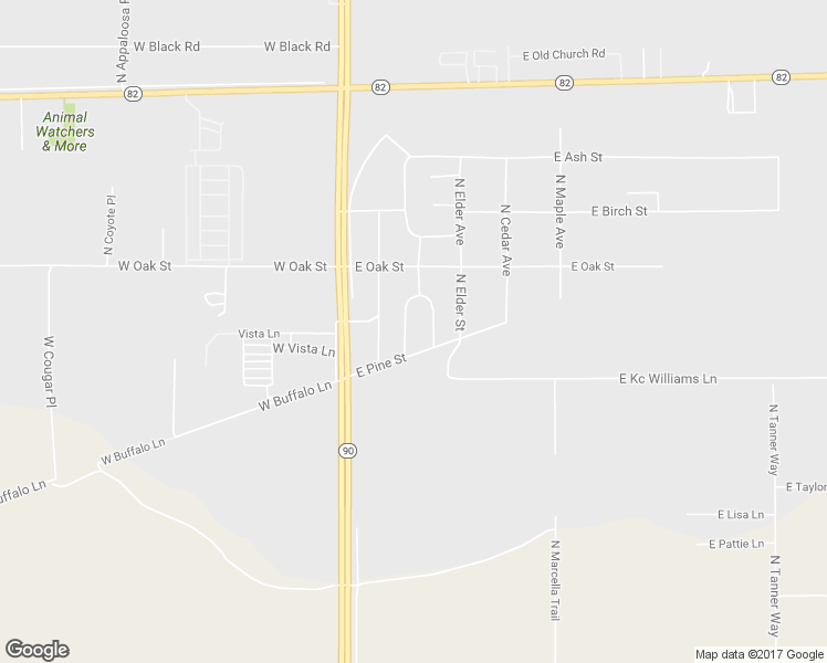 map of restaurants, bars, coffee shops, grocery stores, and more near 2060 N Holly Pl in Huachuca City