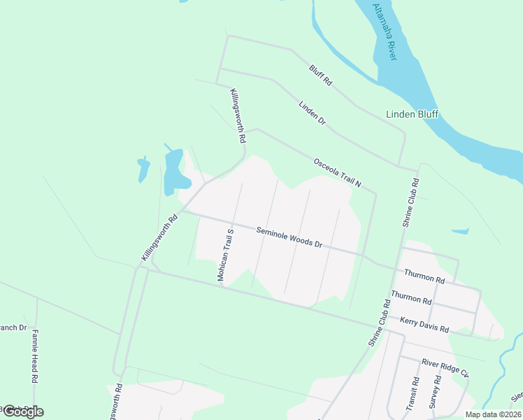 map of restaurants, bars, coffee shops, grocery stores, and more near 117 Dakota Court North in Jesup