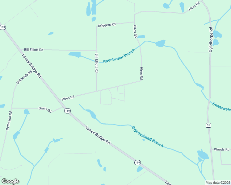 map of restaurants, bars, coffee shops, grocery stores, and more near 706 Hires Road in Jesup