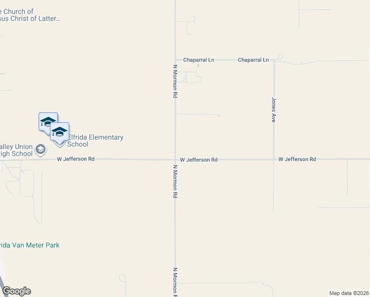 map of restaurants, bars, coffee shops, grocery stores, and more near 10405 North Mormon Road in Elfrida