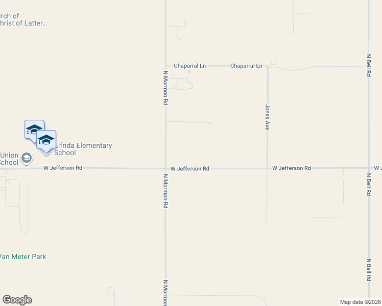 map of restaurants, bars, coffee shops, grocery stores, and more near 10405 North Mormon Road in Elfrida