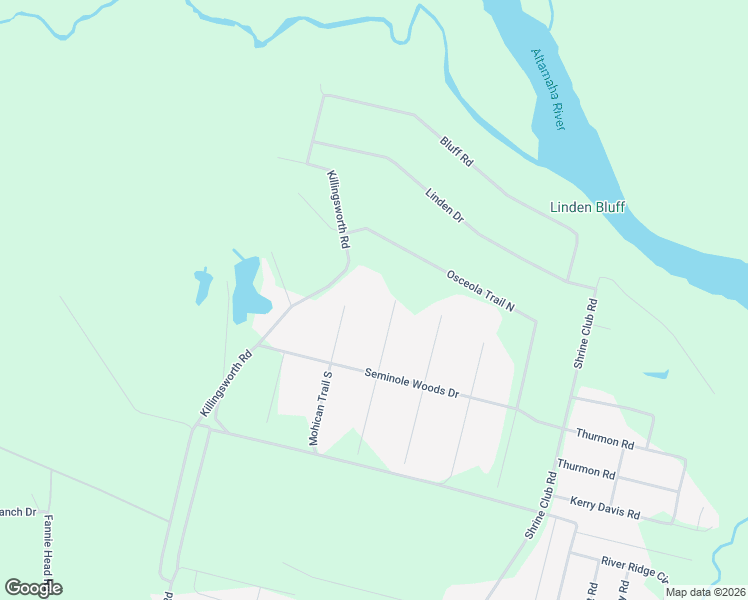 map of restaurants, bars, coffee shops, grocery stores, and more near 117 Dakota Court North in Jesup