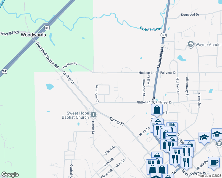 map of restaurants, bars, coffee shops, grocery stores, and more near 800-820 Charles Street in Waynesboro