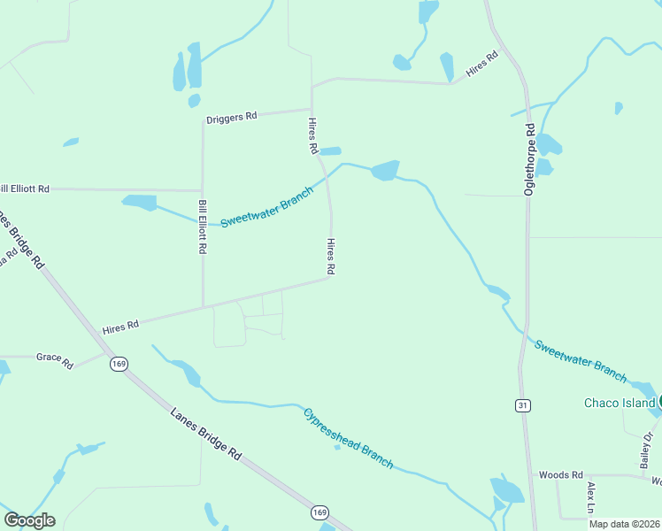 map of restaurants, bars, coffee shops, grocery stores, and more near 919 Hires Road in Jesup