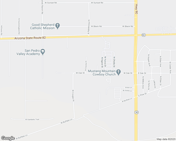 map of restaurants, bars, coffee shops, grocery stores, and more near 337 West Oak Street in Huachuca City