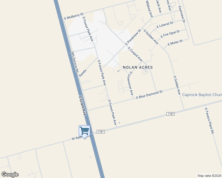 map of restaurants, bars, coffee shops, grocery stores, and more near 16037 South Forest Park Avenue in Odessa