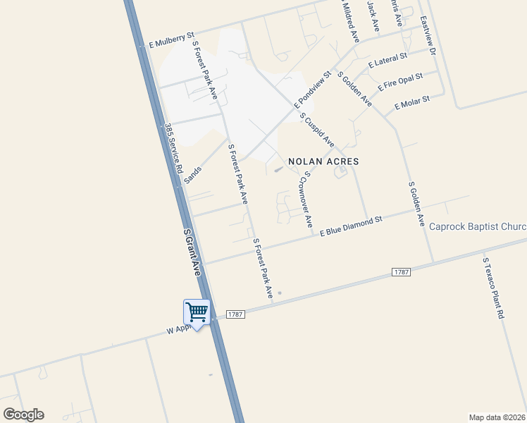 map of restaurants, bars, coffee shops, grocery stores, and more near 16037 South Forest Park Avenue in Odessa