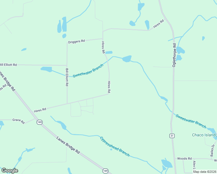 map of restaurants, bars, coffee shops, grocery stores, and more near 919-1121 Hires Rd in Jesup