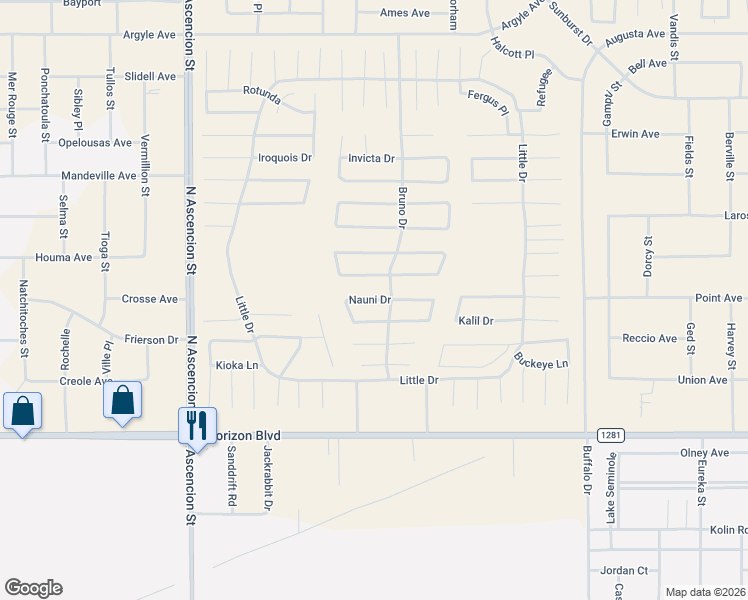 map of restaurants, bars, coffee shops, grocery stores, and more near Unnamed Road in El Paso