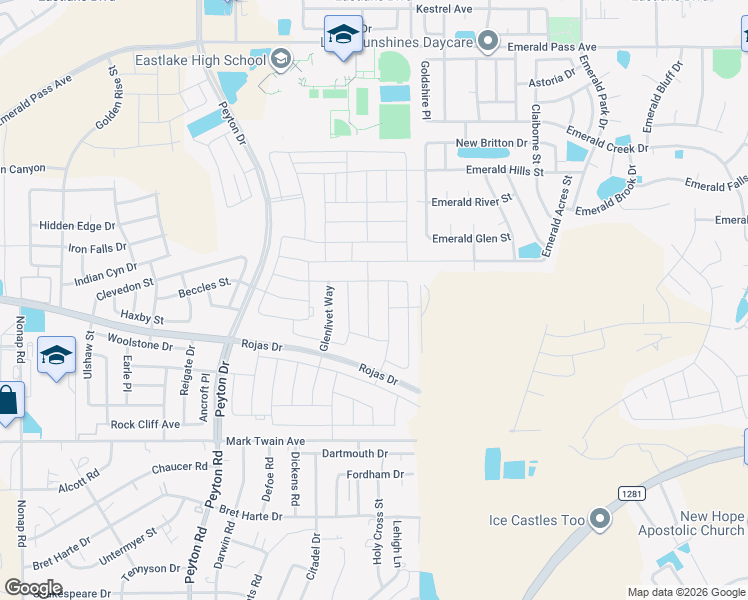 map of restaurants, bars, coffee shops, grocery stores, and more near Emerald Isle in El Paso