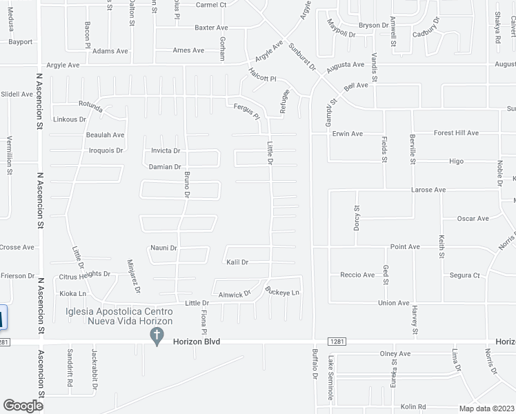 map of restaurants, bars, coffee shops, grocery stores, and more near Unnamed Road in El Paso
