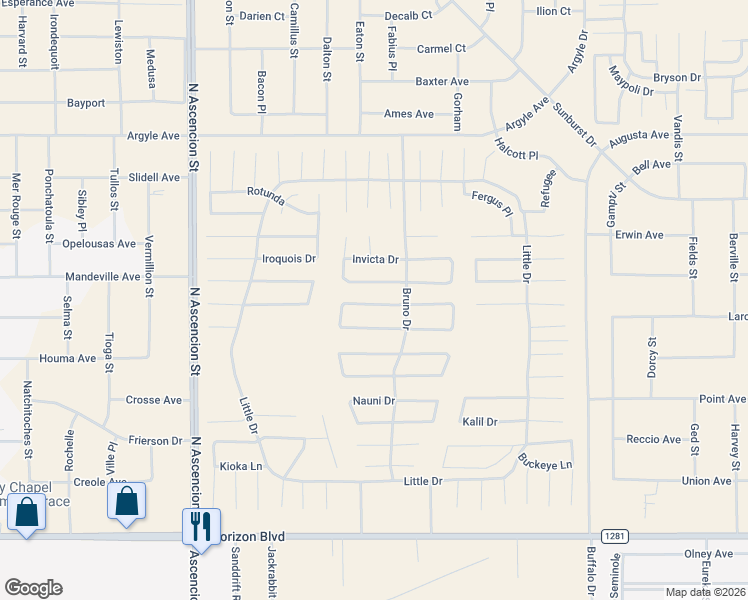 map of restaurants, bars, coffee shops, grocery stores, and more near Unnamed Road in El Paso