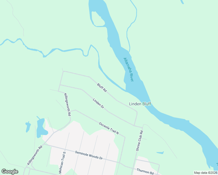 map of restaurants, bars, coffee shops, grocery stores, and more near 476 Bluff Road in Jesup