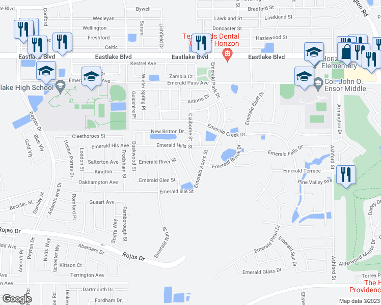 map of restaurants, bars, coffee shops, grocery stores, and more near 429 Claiborne in El Paso