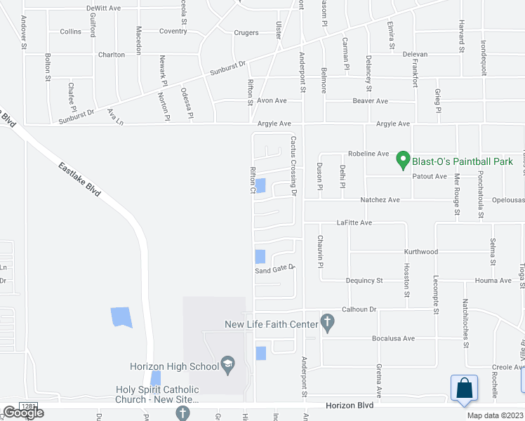 map of restaurants, bars, coffee shops, grocery stores, and more near 14709 Far View Court in Horizon City
