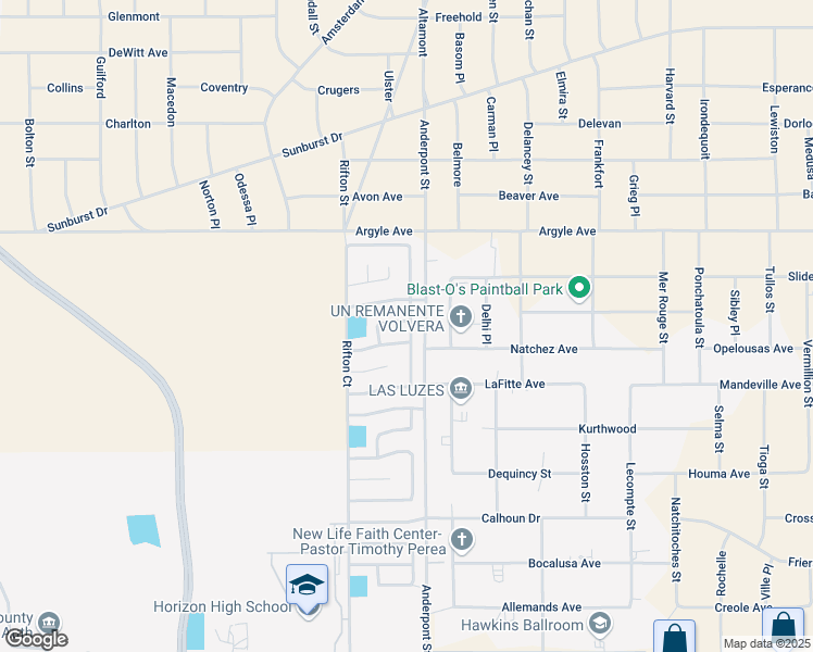 map of restaurants, bars, coffee shops, grocery stores, and more near 453 Cactus Crossing Drive in Horizon City
