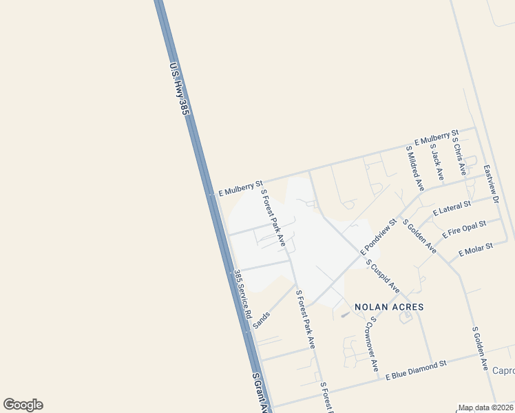 map of restaurants, bars, coffee shops, grocery stores, and more near 15160 South Forest Park Avenue in Odessa