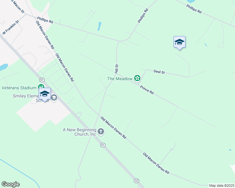 map of restaurants, bars, coffee shops, grocery stores, and more near 233 Vickers Pass in Ludowici