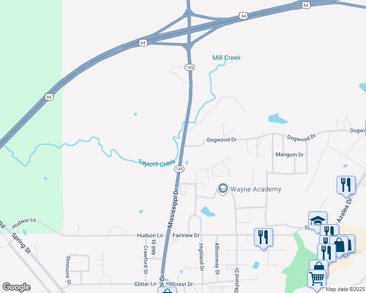 map of restaurants, bars, coffee shops, grocery stores, and more near 5 Dogwood Drive in Waynesboro