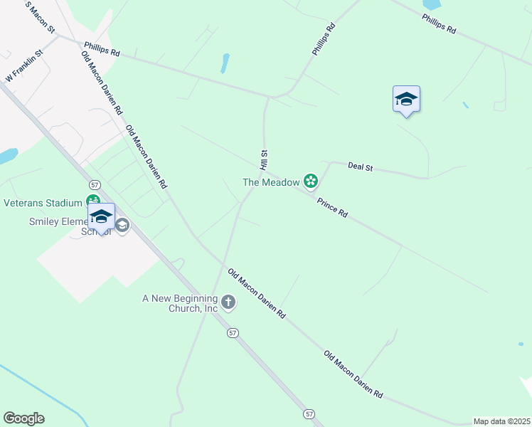 map of restaurants, bars, coffee shops, grocery stores, and more near 233 Vickers Pass in Ludowici
