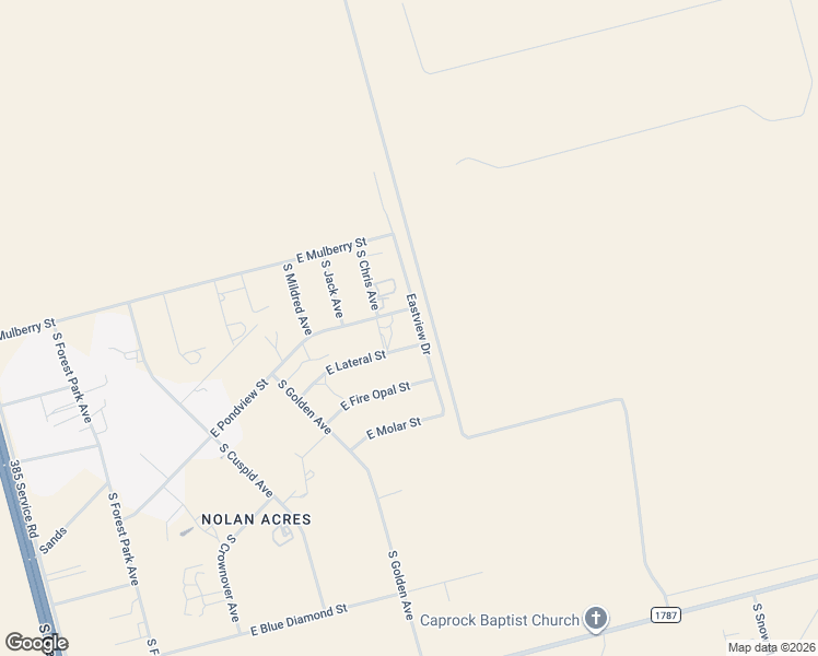 map of restaurants, bars, coffee shops, grocery stores, and more near 15847 Eastview Drive in Odessa