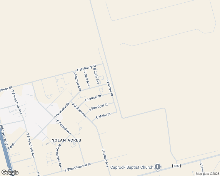 map of restaurants, bars, coffee shops, grocery stores, and more near 15847 Eastview Drive in Odessa