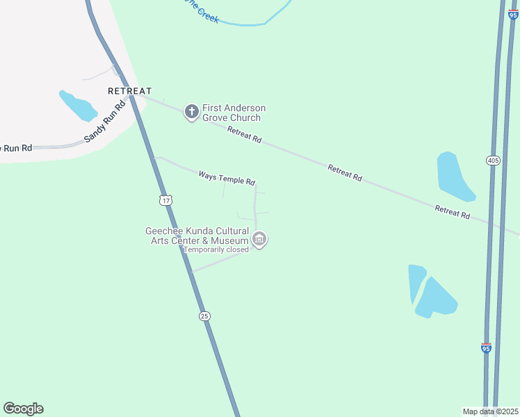 map of restaurants, bars, coffee shops, grocery stores, and more near 450 Ways Temple Road in Riceboro