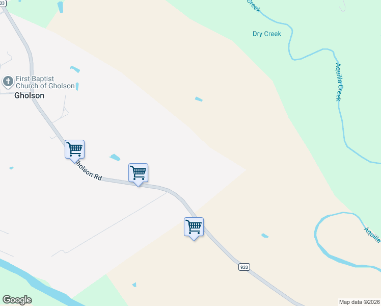 map of restaurants, bars, coffee shops, grocery stores, and more near 12194 Gholson Road in Waco