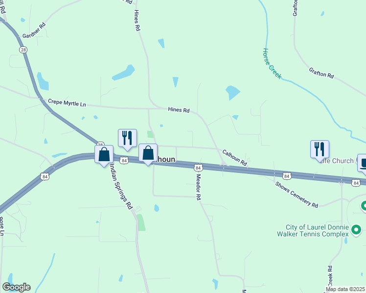 map of restaurants, bars, coffee shops, grocery stores, and more near in Laurel