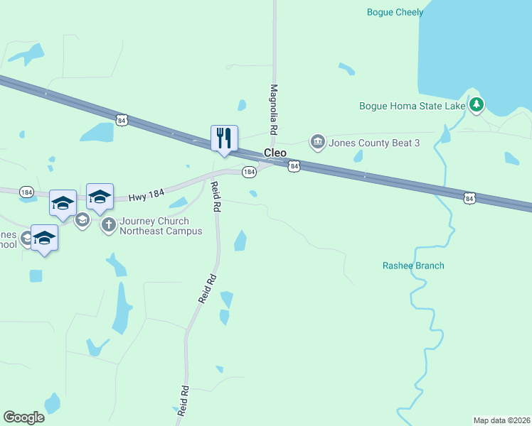map of restaurants, bars, coffee shops, grocery stores, and more near 830 Reid Road in Laurel