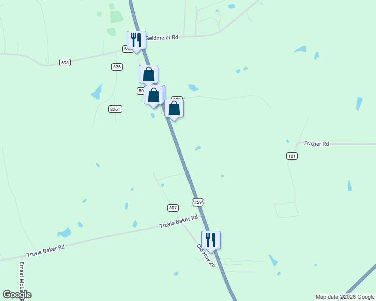 map of restaurants, bars, coffee shops, grocery stores, and more near 9700 U.S. 259 in Nacogdoches