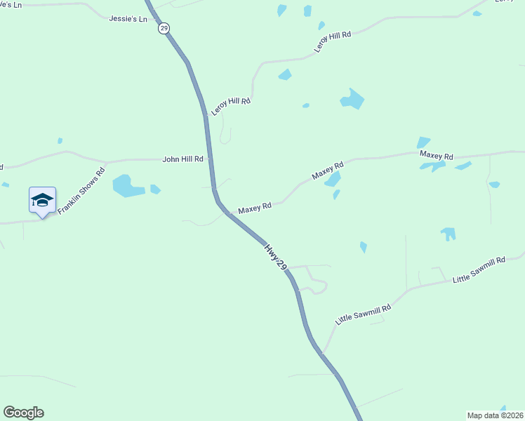 map of restaurants, bars, coffee shops, grocery stores, and more near Maxey Road in Laurel