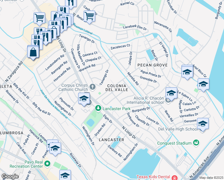 map of restaurants, bars, coffee shops, grocery stores, and more near 819 Mont Blanc Drive in El Paso