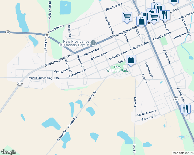 map of restaurants, bars, coffee shops, grocery stores, and more near 619 Martin Luther King Junior Drive in Ashburn