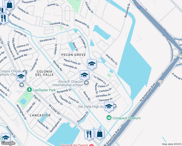map of restaurants, bars, coffee shops, grocery stores, and more near 956 Saint Catherine Drive in El Paso
