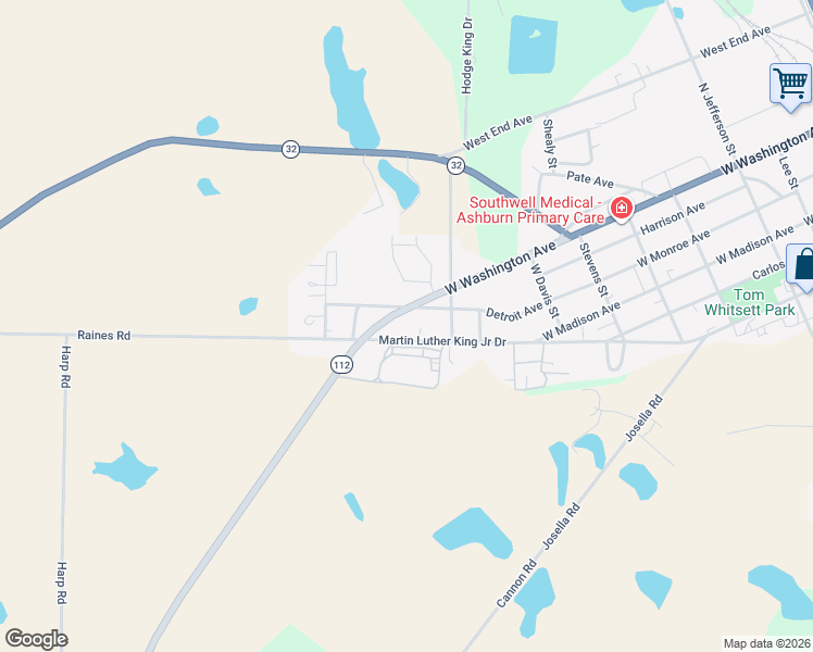 map of restaurants, bars, coffee shops, grocery stores, and more near 1040 Martin Luther King Junior Drive in Ashburn