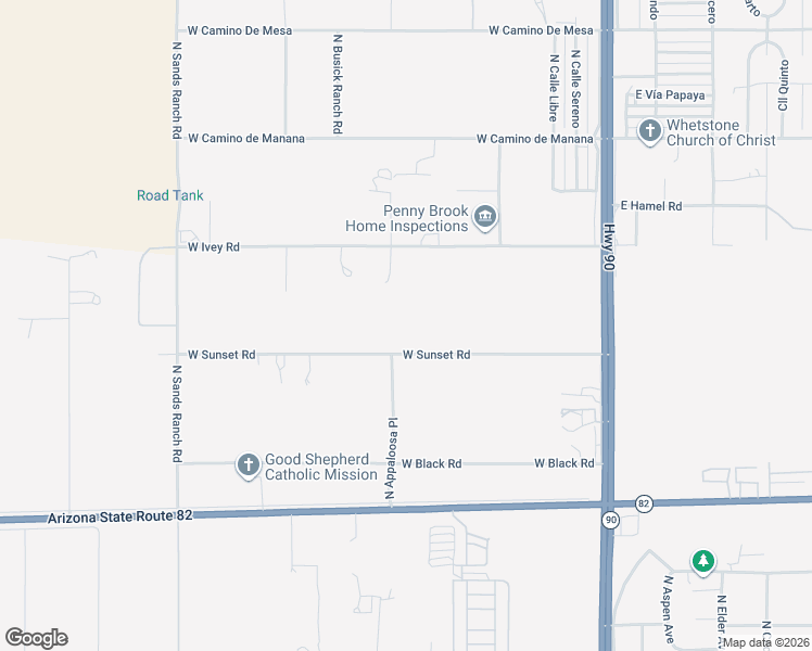 map of restaurants, bars, coffee shops, grocery stores, and more near 315 West Sunset Road in Huachuca City